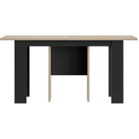 Table console extensible - DIAGONE - EXIT - Chene clair / Noir - Jusqu'a 14 couverts - 160/295 x 80 x 77 cm(m-3)