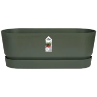 ELHO Jardiniere ovale GREENVILLE - Ø49 x 19,8 x 18,4 cm - Plastique recyclé - Résistant au gel - Leaf Green(m-1)