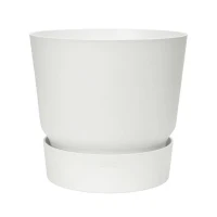 ELHO Pot de fleurs rond Greenville 30 - Extérieur - Ø 29,5 x H 27,8 cm - Blanc(m-1)