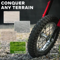 AIYAPLAY Kids Electric Motorbike 3 Gearboxes Speed Ride on Motorcycle with 41min Ranges - Red(m-8)