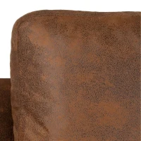 Canapé d'angle droit 4 places - Tissu marron vintage - Contemporain - L 215 x P 140 x H 86 cm - PAUL(m-6)