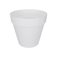 ELHO Pot de fleurs rond avec roues Loft Urban - Ø 38.5 x 35,3 cm - Blanc(m-1)