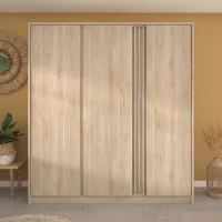 Armoire de chambre - Chene - 3 portes - 185 x 52 x 203 cm - PARISOT(m-1)