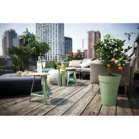 ELHO Pot de fleurs Loft Urban rond Haut - Ø 34 x H 45 cm - Extérieur - 100% recyclé - Vert(m-5)