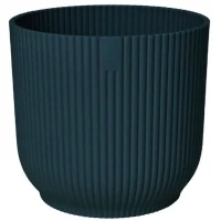 ELHO Pot de fleurs Rond Vibes Fold - Plastique - Ø29,5 X h 27,2 cm - Bleu foncé(m-2)