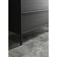 Meuble simple vasque L 92cm - 2 Tiroirs - Coloris Chene noir - STEEL(m-5)