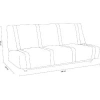 Banquette clic clac 3 places - Bleu canard - 100% coton - L 193 x P 92 cm - LENA(m-5)