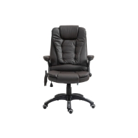 HOMCOM Executive Office Chair with Vibration Massage and Heat, High Back, PU Leather Massage Office Chair, Brown