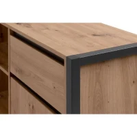 Bureau d'angle réversible Denver - Panneaux de particules - Coloris chene artisan, anthracite - 139 x 75 x 139 cm(m-6)