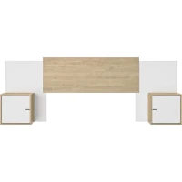 Tete de lit - ALIX - Extensible - Châtaignier naturel / Blanc - 246/226/206 x 34 x 91 cm - DIAGONE(m-6)