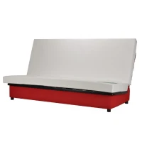 COMFORT BULTEX Banquette clic-clac 3 places - Tissu rougeL 192 x P 95 cm - BEIJA(m-4)