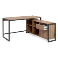Bureau d'angle réversible Denver - Panneaux de particules - Coloris chene artisan, anthracite - 139 x 75 x 139 cm(m-3)
