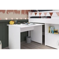 Lit combiné enfant PARISOT ZOLA - Blanc - 90x200 cm - Sommier inclus(m-4)