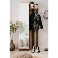 Vestiaire 1 porte 80x37x189,6 cm décor chene - MEDAN(m-2)