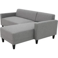 Canapé d'angle fixe 4 places BOB - Tissu souris - Réversible - L 197 x P 117 x H 65 cm(m-5)
