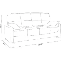 Canapé clic clac 3 places - Taupe - Matelas 17 cm - L223 x P96 x H 103 cm - MEGAN(m-4)