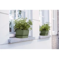 ELHO Jardiniere ovale GREENVILLE - Ø49 x 19,8 x 18,4 cm - Plastique recyclé - Résistant au gel - Leaf Green(m-5)
