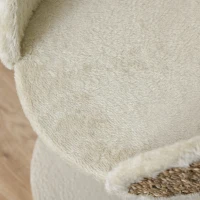 PawHut Krabpaal Kattenbed Kattenmand, incl. Speelbal, 40 cm x 40 cm x 49 cm, Natuur + Crèmewit(m-11)