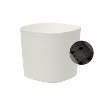 Pot avec réserve d'eau - GARDEN ID Respect - Blanc 40 x 40 cm - 100% déchets ménagers - 100% recyclable - Surface structurée.(m-3)