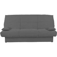 Banquette clic-clac CLEM - 3 places - Tissu velours côtelé - Anthracite - Densité 20kg/m3 - 190 x 90 x 92 cm - Fabriqué au Portugal(m-2)