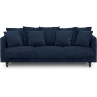 Canapé droit fixe 4 places - Tissu bleu - Classique - L 212 x P 93 cm - CONSTANCE(m-1)