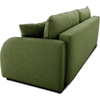 Canapé convertible BARI 3 places - Tissu olive - Coffre de rangement - L215 x H89 x P100 cm(m-6)