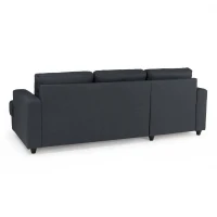 Canapé d'angle gauche 4 places Paul - Tissu gris anthracite - L 215 x P 140 cm - Fabriqué en Ukraine(m-5)