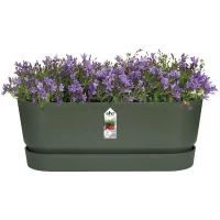 ELHO Jardiniere ovale GREENVILLE - Ø49 x 19,8 x 18,4 cm - Plastique recyclé - Résistant au gel - Leaf Green(m-3)