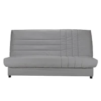 COMFORT BULTEX Banquette clic-clac 3 places - Tissu gris - Made in France - L 192 x P 95 cm - BEIJA(m-1)