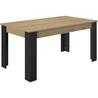 Table a manger extensible - GAMI - TRUST - Chene / Noir - 8 personnes - 160 x 90 x 77 cm(m-1)