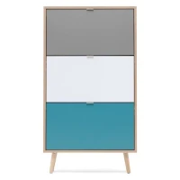 Finori Armoire a chaussures C-uba 42 Chene Sonoma et tricolore(m-2)