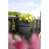 ELHO Pot de fleurs balcon Vibia Campana Easy Hanger Small - Anthracite - Balcon extérieur - L 24.1 x W 20.5 x H 26.5 cm(m-2)