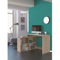 DEMEYERE Bureau d'angle contemporain décor chene Shannon - L 112 cm - NAGANO(m-6)