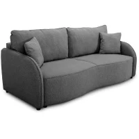 Canapé convertible BARI 3 places - Tissu anthracite - Coffre de rangement - L215 x H89 x P100 cm(m-1)