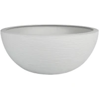 EDA Pot de fleur Rond GRAPHIT UP - 14,9 L - Ø 40 cm x H 16,5 cm - Blanc cérusé(m-1)