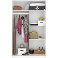 Armoire de chambre - Blanc - 2 portes coulissantes - 120 x 50 x 204 cm(m-5)