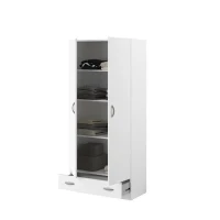 PARISOT Armoire 2 portes battantes + 1 tiroir - Panneaux de particules - Décor Blanc - L 78 cm x P 38 cm x H 170 cm - VARIA(m-4)