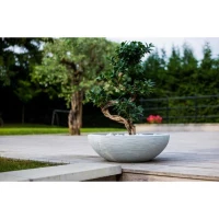 EDA Pot vasque GRAPHIT - 39 L - Ø 59 cm x 21 cm - Blanc cérusé(m-4)