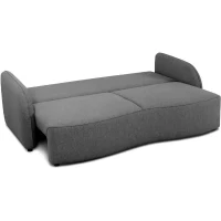 Canapé convertible BARI 3 places - Tissu anthracite - Coffre de rangement - L215 x H89 x P100 cm(m-6)