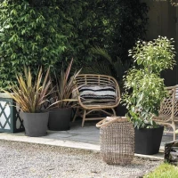 DEROMA Pot de fleurs Origin - 38 x H32 cm - 24 L - Gris(m-3)