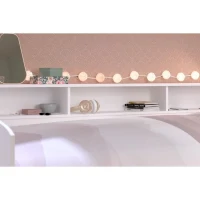 Lit banquette 2 tiroirs 90 x 200/190 cm - MDF - Mat décor chene et blanc - JOY - 2339ENSE(m-5)