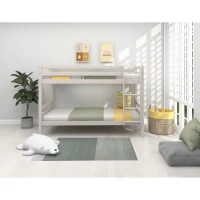 Lits superposés séparables enfant - 2x90x200 cm - Pin massif gris clair - Sommier inclus - ANDO(m-2)