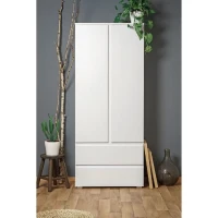 Armoire IMAGE7 - 2 portes + 2 tiroirs - Blanc Mat - L80 x H191 x P40 cm(m-2)
