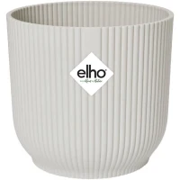 ELHO Pot de fleurs rond Vibes - Ø 30 x H 27 cm - Intérieur - 100% recyclé - Blanc(m-1)