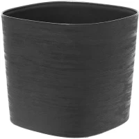 Pot avec réserve d'eau - GARDEN ID Respect - Noir-Anth 25 x 25 cm - 100% déchets ménagers - 100% recyclable - Surface structurée.(m-1)