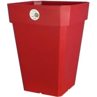 RIVIERA Pot de fleurs carré Soleilla en plastique - 49 x 49 x H 50 cm - 65 L - Rouge(m-1)