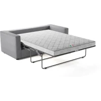 Canapé 3 places - Delta - Tissu Gris Clair - Convertible semi-express matelas 13cm - 190 x 92 x 90 cm(m-6)
