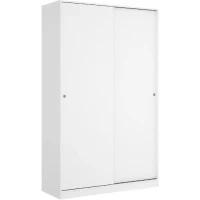 Armoire de chambre - Blanc - 2 portes coulissantes - 120 x 50 x 204 cm(m-2)