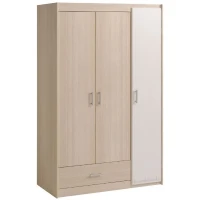 PARISOT Chambre enfant complete - Tete de lit + lit + armoire - Style contemporain - Décor acacia clair et blanc - CHARLEMAGNE(m-6)