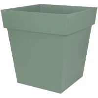 EDA Pot carré TOSCANE - 50 cm - 87 L - 49,5 x 49,5 x 52,5 cm - Vert laurier(m-2)